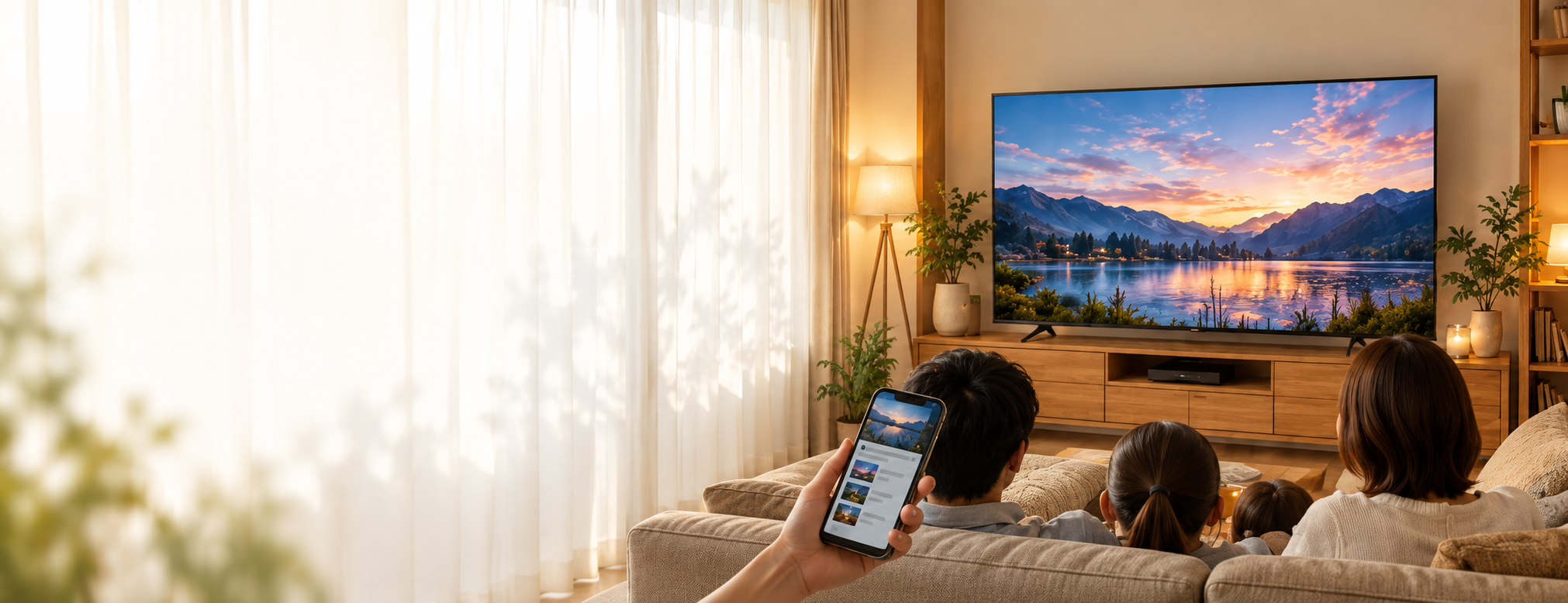 スマホの動画をテレビで見る方法｜MOVIE APP　NINJA product ホームシアター向け家具　Google Cast 解説